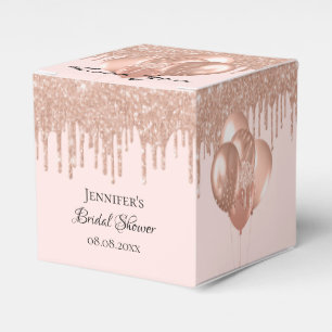  Bridal Shower rose gold blush glitter balloons Favor Boxes
