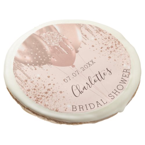 Bridal Shower rose gold blush glitter balloons Sugar Cookie