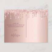 Bridal Shower rose gold blush glitter thank you Postcard (Back)