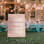 Bridal shower rose gold blush glitter welcome foam board<br><div class="desc">A welcome board for a glamorous Bridal Shower.  A rose gold faux metallic looking background decorated with faux glitter dust.   Personalize and add a name. 
Back: no design</div>