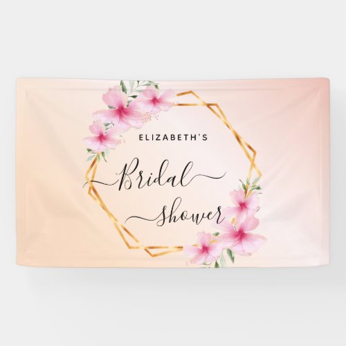 Bridal Shower rose gold blush pink florals Banner