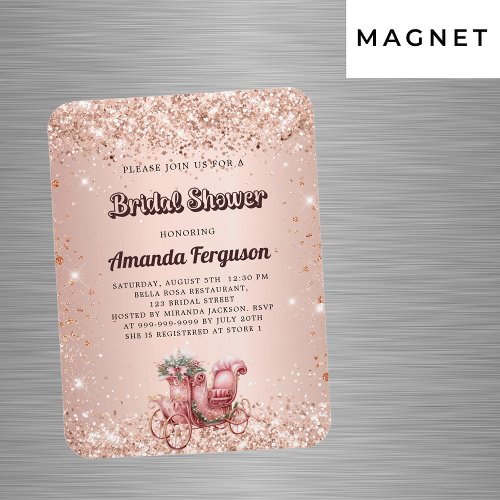 Bridal Shower rose gold carriage luxury invitation Magnet