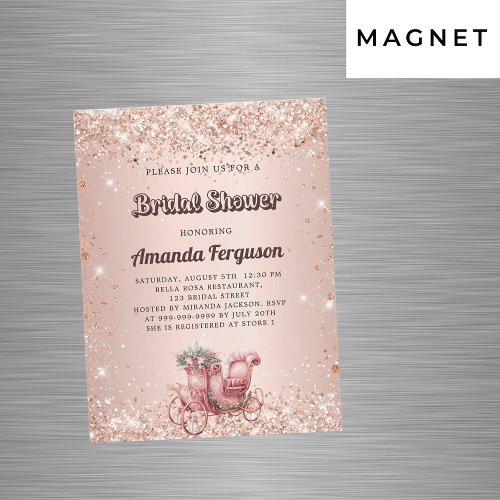 Bridal Shower rose gold carriage luxury Magnetic Invitation