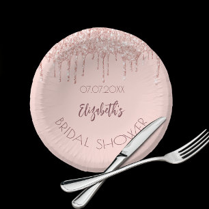 Bridal Shower rose gold drips party Paper Bowls