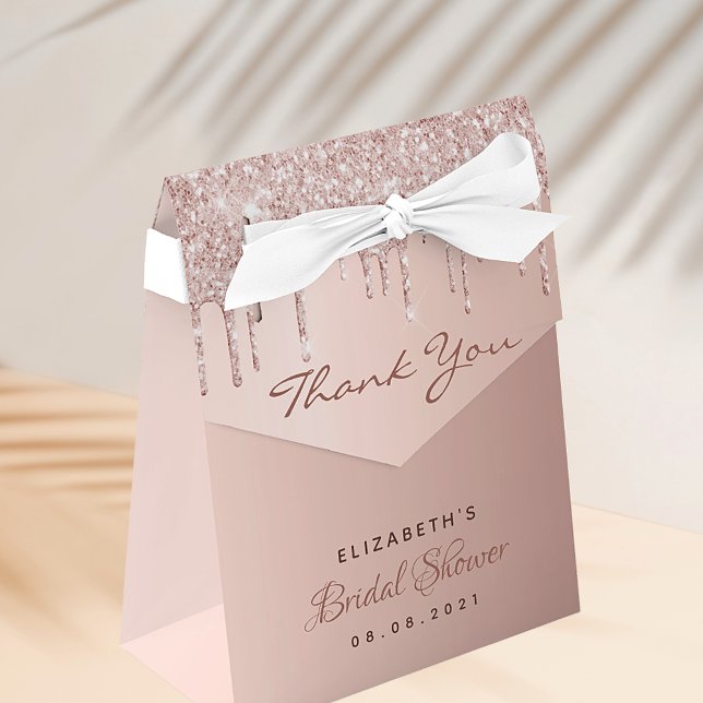 Bridal Shower rose gold drips thank you Favor Boxes (Creator Uploaded)