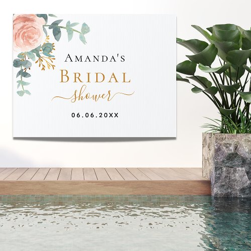 Bridal Shower rose gold floral eucalyptus greenery Sign