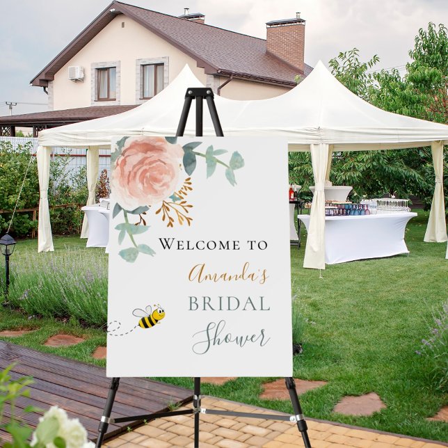 Bridal Shower rose gold floral greenery bee Foam Board (Creator Uploaded)