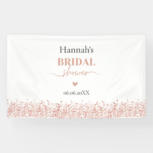 Bridal Shower Rose Gold Glitter  Banner