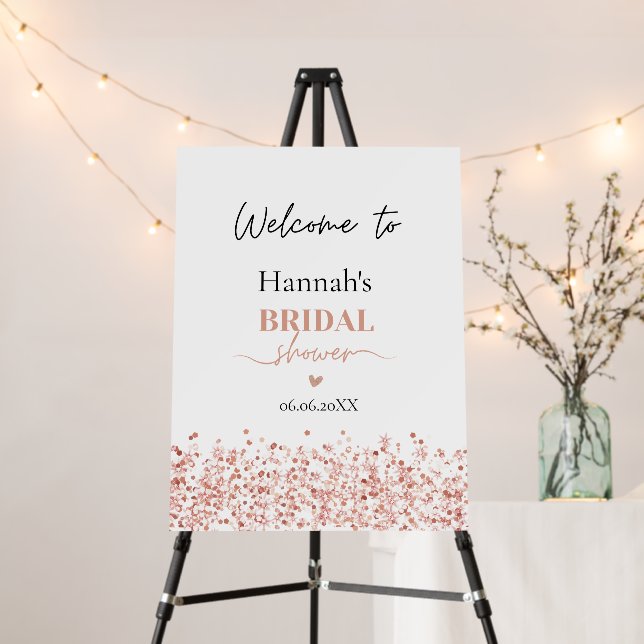 Bridal Shower Rose Gold Glitter Foam Board (In Situ (Stand))