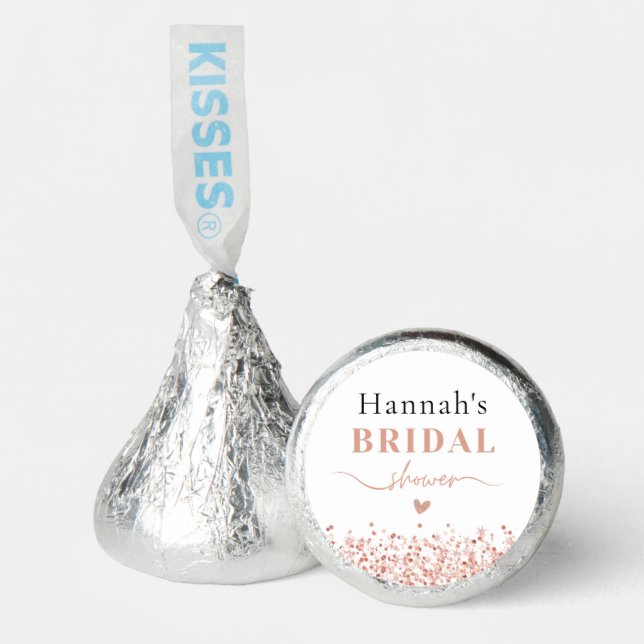 Bridal Shower Rose Gold Glitter Hershey®'s Kisses® (Front)