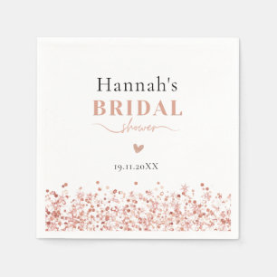 Bridal Shower Rose Gold Glitter Napkins