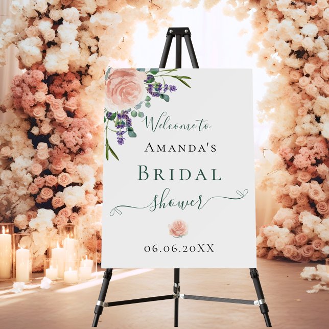Bridal Shower rose gold lavender floral Foam Board (Creator Uploaded)
