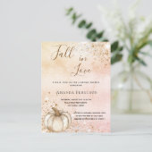 Bridal shower rose gold rustic pumpkin fall love  invitation postcard (Standing Front)