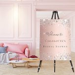 Bridal shower rose gold silver glitter welcome foam board<br><div class="desc">A welcome board for a glamorous Bridal Shower.  A rose gold faux metallic looking background decorated with faux silver glitter dust.   Personalize and add a name. 
Back: no design</div>