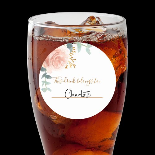 Bridal Shower rose gold this drink belongs to Classic Round Sticker