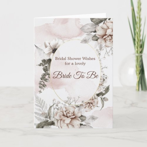 Bridal Shower Roses Floral Card