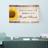 Bridal Shower Rustic Country Barn Wood Sunflower Banner (Tradeshow)