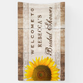 Bridal Shower Rustic Country Barn Wood Sunflower Banner (Vertical)