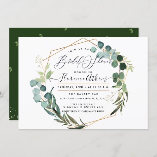 Bridal Shower Rustic Eucalyptus Greenery Invitation