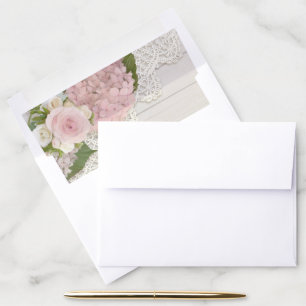 Bridal Shower Rustic Flower Vintage Lace Hydrangea Envelope Liner
