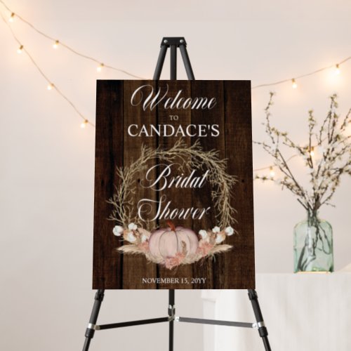 Bridal Shower _ Rustic Pumpkin Pampas Wreath  Foam Board