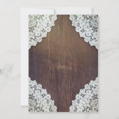 Bridal Shower | Rustic Wood | Lace | Wedding Gown Invitation (Back)