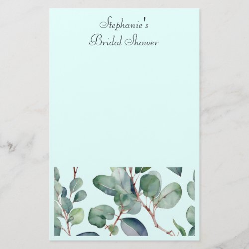 Bridal Shower Sage Eucalyptus Greenery Wedding Stationery