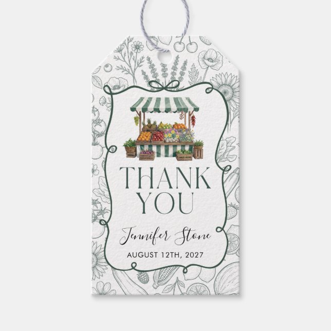  Bridal Shower Sage Green Gift Tags (Front)