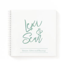 Bridal Shower Sage Green Spiral Notebook