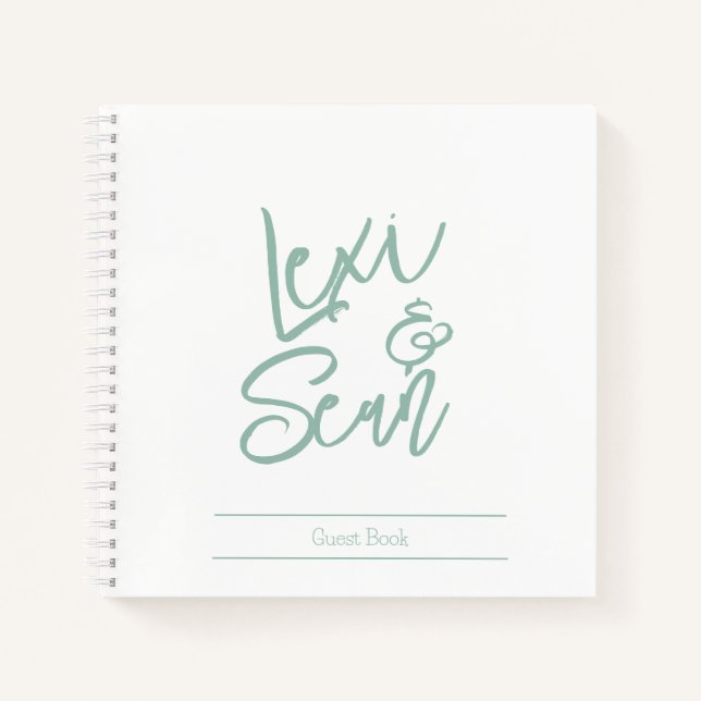 Bridal Shower Sage Green Spiral Notebook (Front)