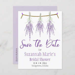 Bridal Shower Save The Date Dry Lavender Bundles A Announcement Postcard