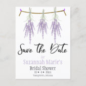 Bridal Shower Save The Date Dry Lavender Bundles Announcement Postcard (Front)