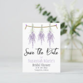 Bridal Shower Save The Date Dry Lavender Bundles Announcement Postcard (Standing Front)