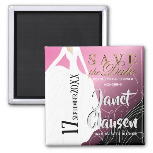 Bridal Shower _ Save the Date _ Pink Magnet