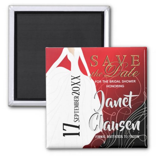 Bridal Shower _ Save the Date _ Red Magnet