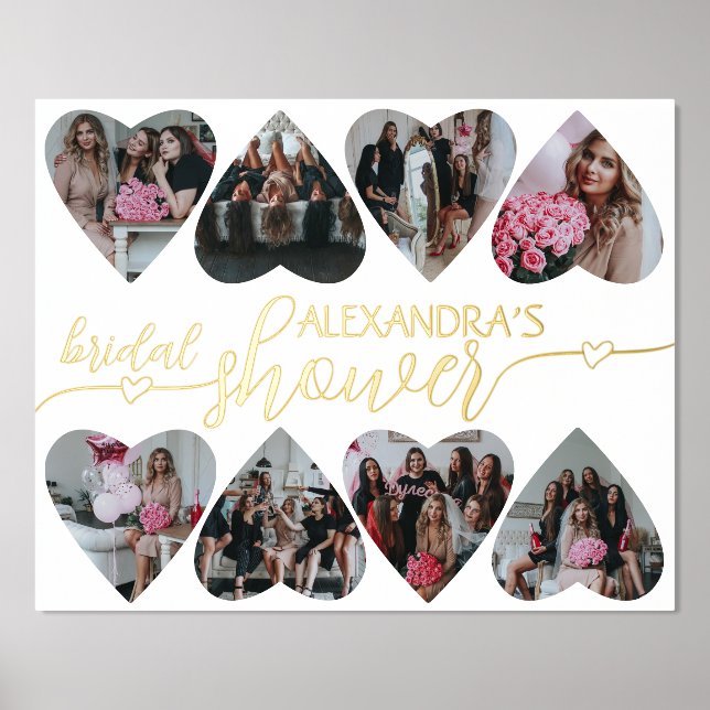 Bridal Shower Script, Love Wedding Keepsake Gift Foil Prints (Front)