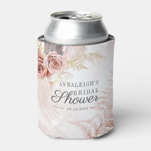 Bridal Shower Script Pampas Grass Terracotta Can Cooler