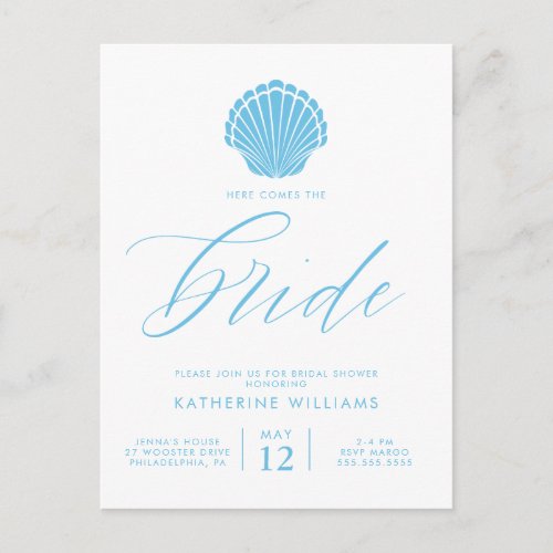 BRIDAL SHOWER  Seashell Beach Postcard