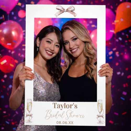 Bridal Shower Selfie Frame Rose Gold Bow Prop