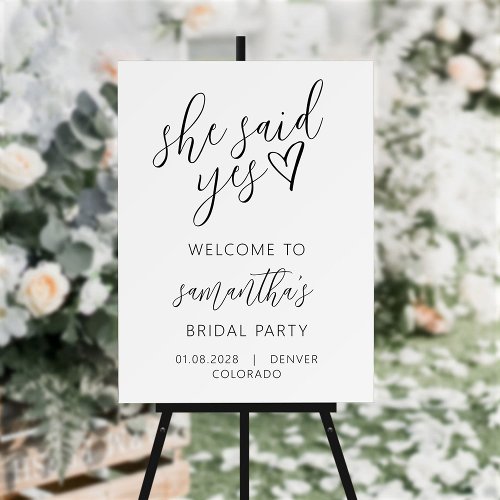 Bridal Shower She Said Yes Shower Welcome Sign