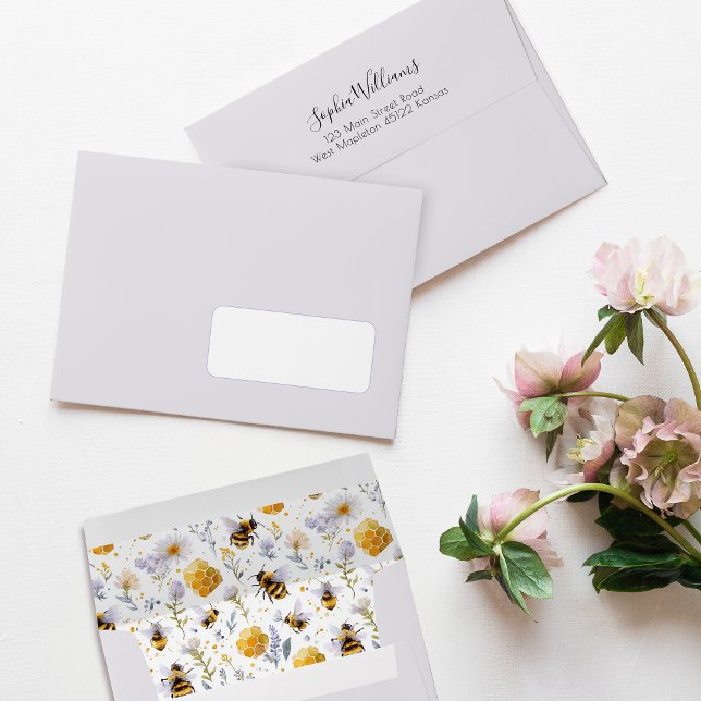 Bridal Shower She's Found Her Honey Bees Floral Envelope (Creator Uploaded)