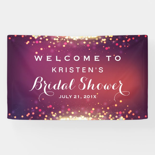 Bridal Shower Shimmer Gold Glitter Sparkles Banner (Horizontal)