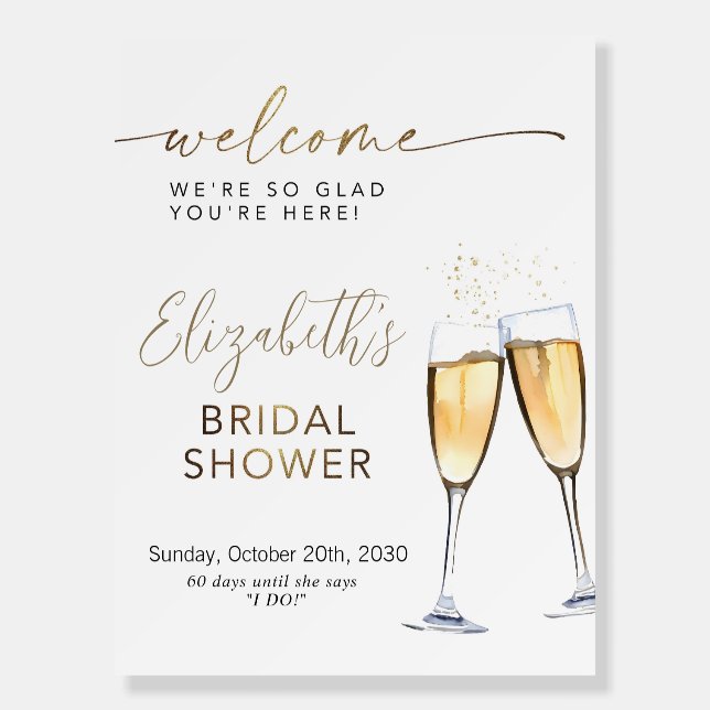 Bridal Shower Sign, Boho Bridal Brunch Shower Welc Foam Board (Front)