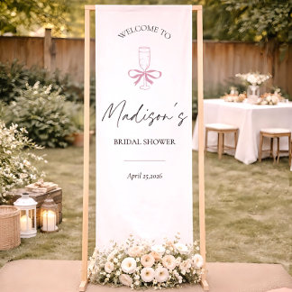 Bridal Shower Sign Custom Fabric Welcome Sign, Wed