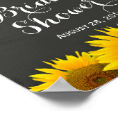 Bridal Shower Sign Elegant Sunflowers Chalkboard (Corner)
