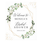 Bridal Shower Sign Geometric Greenery Eucalyptus