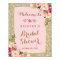 Bridal Shower Sign Gold Glitter Blush Pink Floral