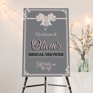 Bridal Shower Sign Gray and Pink