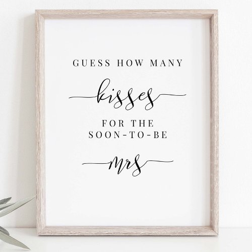 Bridal Shower Sign _ Guess How Many Kisses