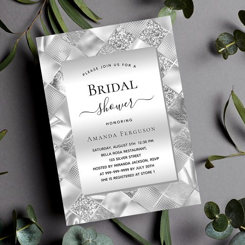 Bridal Shower silver elegant luxury Invitation